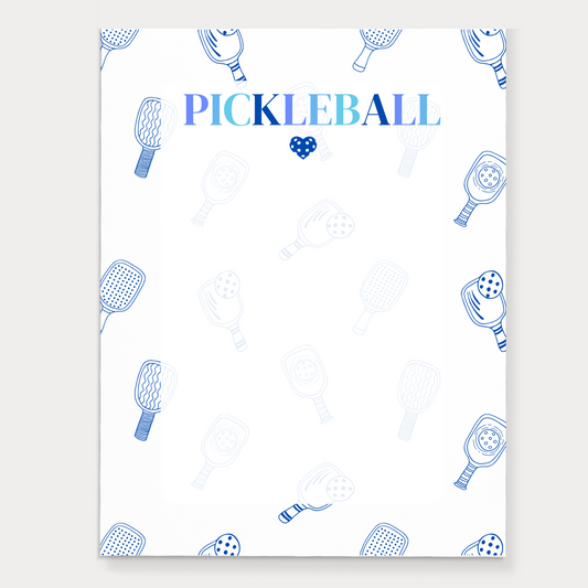 Give a thoughtful and useful gift to someone who loves playing pickleball. Each notepad is hand crafted on premium quality paper for a pleasant writing experience.