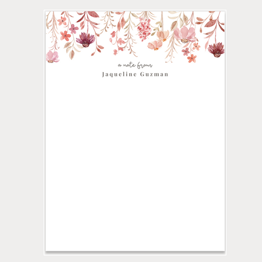 Personalized notepads with a minimalist wildflower design. Notepads are available in two sizes with 48 pages per notepad. Wrapped in cellophane gift wrap - ready to be gifted! Great for teachers, boss, friend, or anyone (really)!