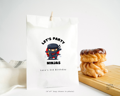 Ninja - White Party Bags