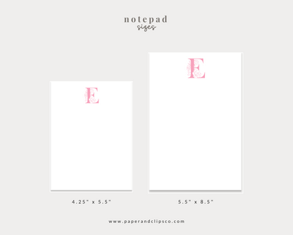 Letter Monogram with Name Notepad