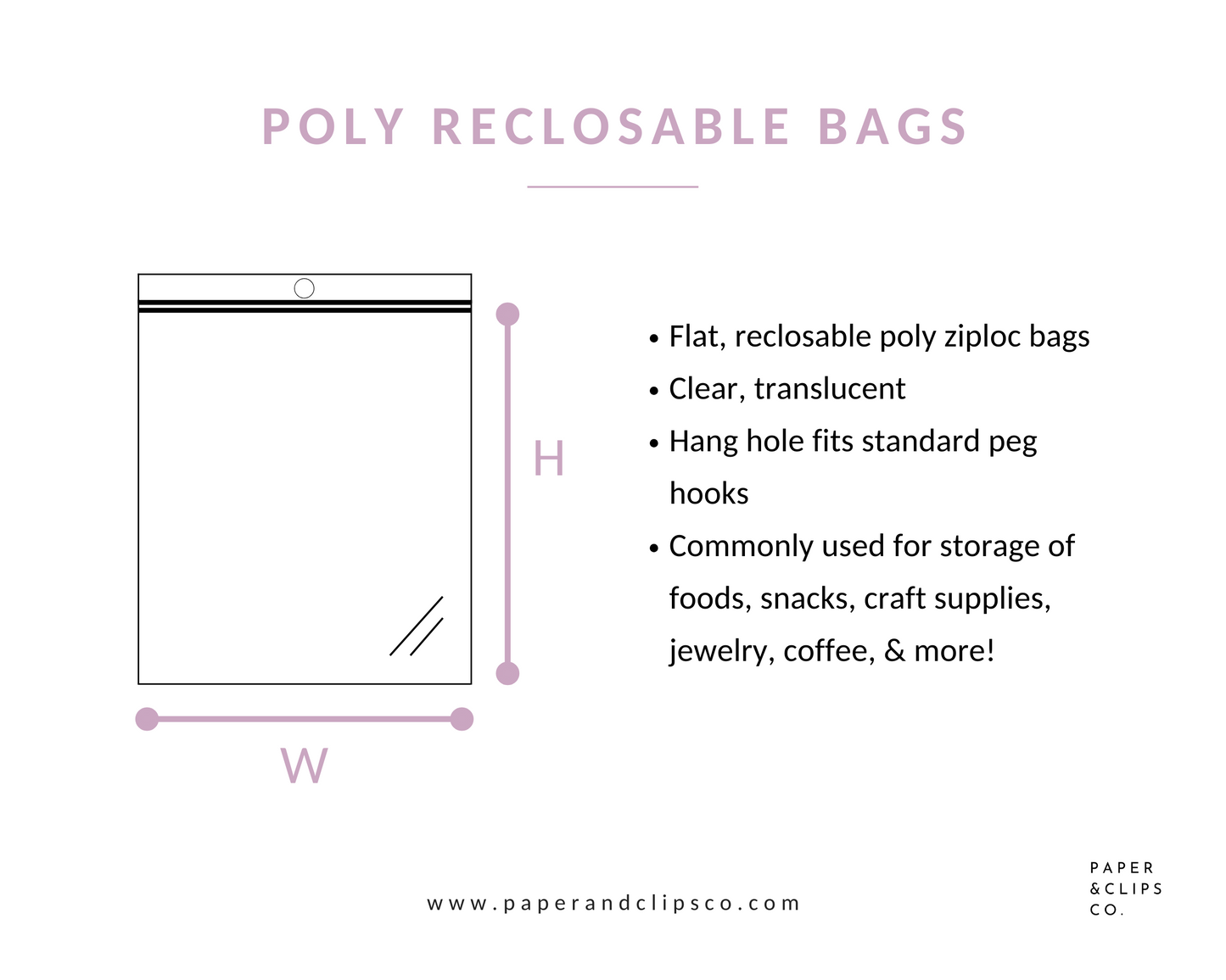 Clear Reclosable Poly Ziploc Bags