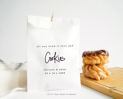 All You Need is Love and Cookies - White Party Bags