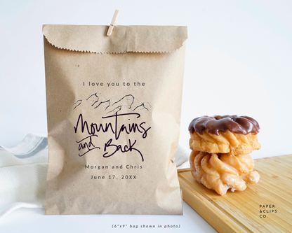 I Love You to the Mountains and Back - Brown Party Bags
