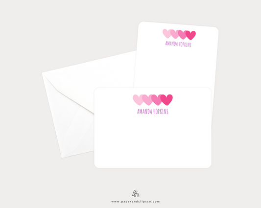 Hearts Note Cards (Personalized)