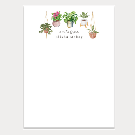 Personalized notepads for that special plant lover. Notepads are available in two sizes with 48 pages per notepad. Wrapped in cellophane gift wrap - ready to be gifted! Great for teachers, boss, friend, or anyone (really)!