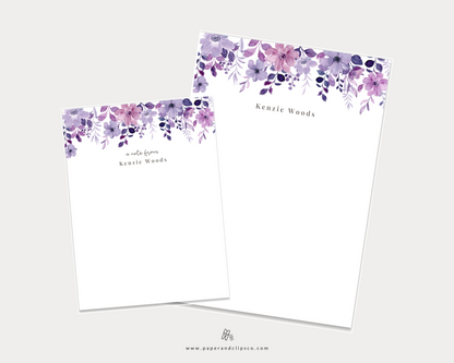 Violet Floral Notepad