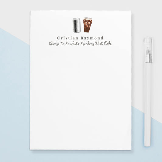 Give a thoughtful and useful gift for a pop (Diet Coke) lover to stay organized and productive. Personalized notepads are exactly the gift they’d love.