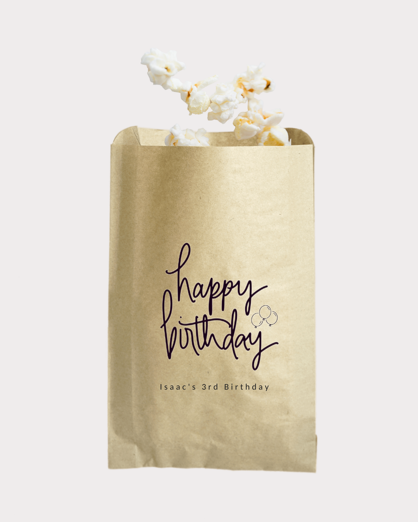 Happy Birthday party favor bags with personalized name and date or message of your choice! Thank your loved ones for celebrating a special day with you. Available in kraft brown color in 5x8" and 6x9".