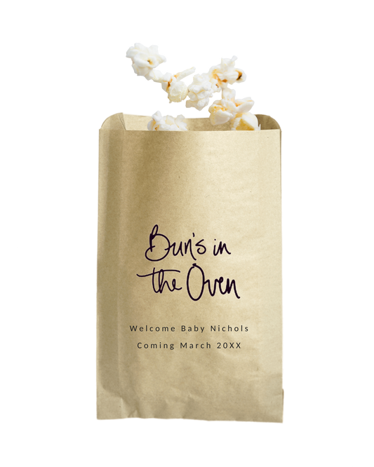 Buns in the Oven - Brown Party Bags