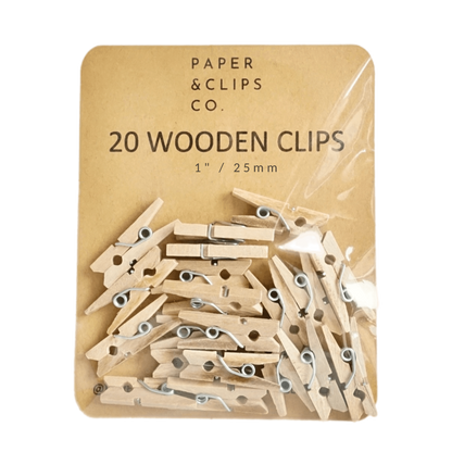 Brown Miniature Clothespins Wooden Clips