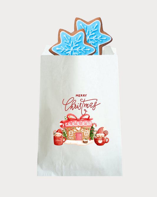 Merry Christmas Gnome - White Party Gift Bags