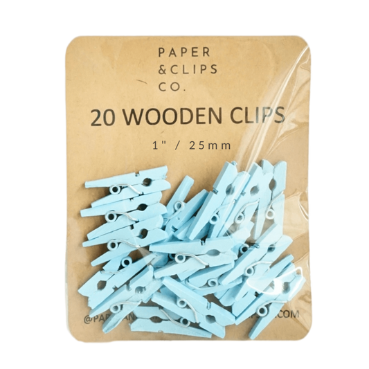 Blue Miniature Clothespins Wooden Clips