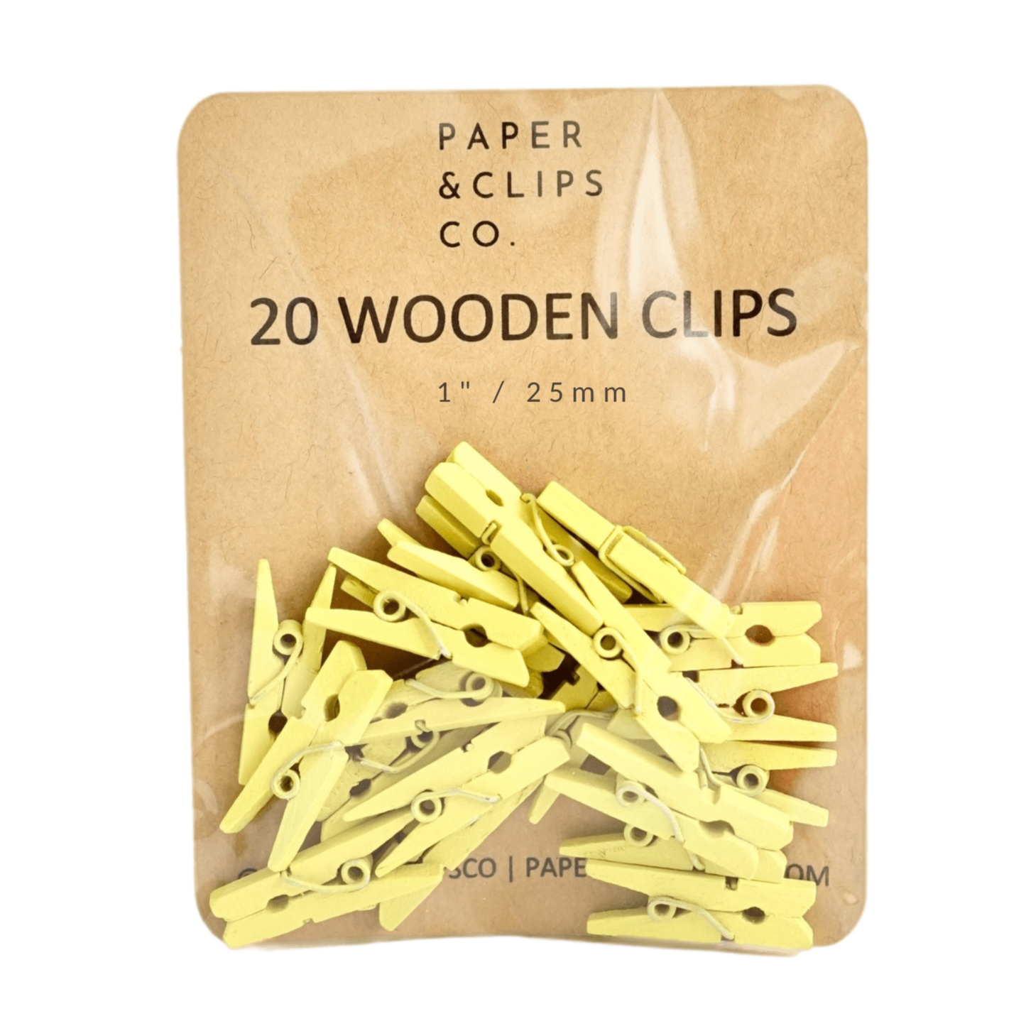 Yellow Miniature Clothespins Wooden Clips
