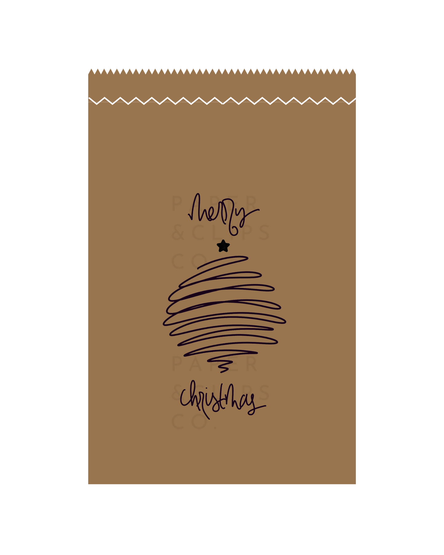 Christmas Tree - Brown Party Gift Bags