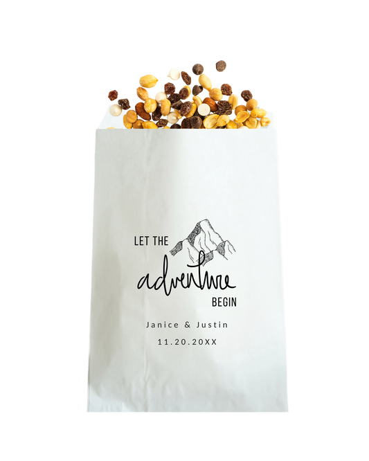 Let the Adventure Begin - White Party Bags