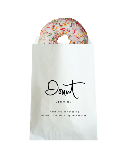 Donut Grow Up - White Party Bags