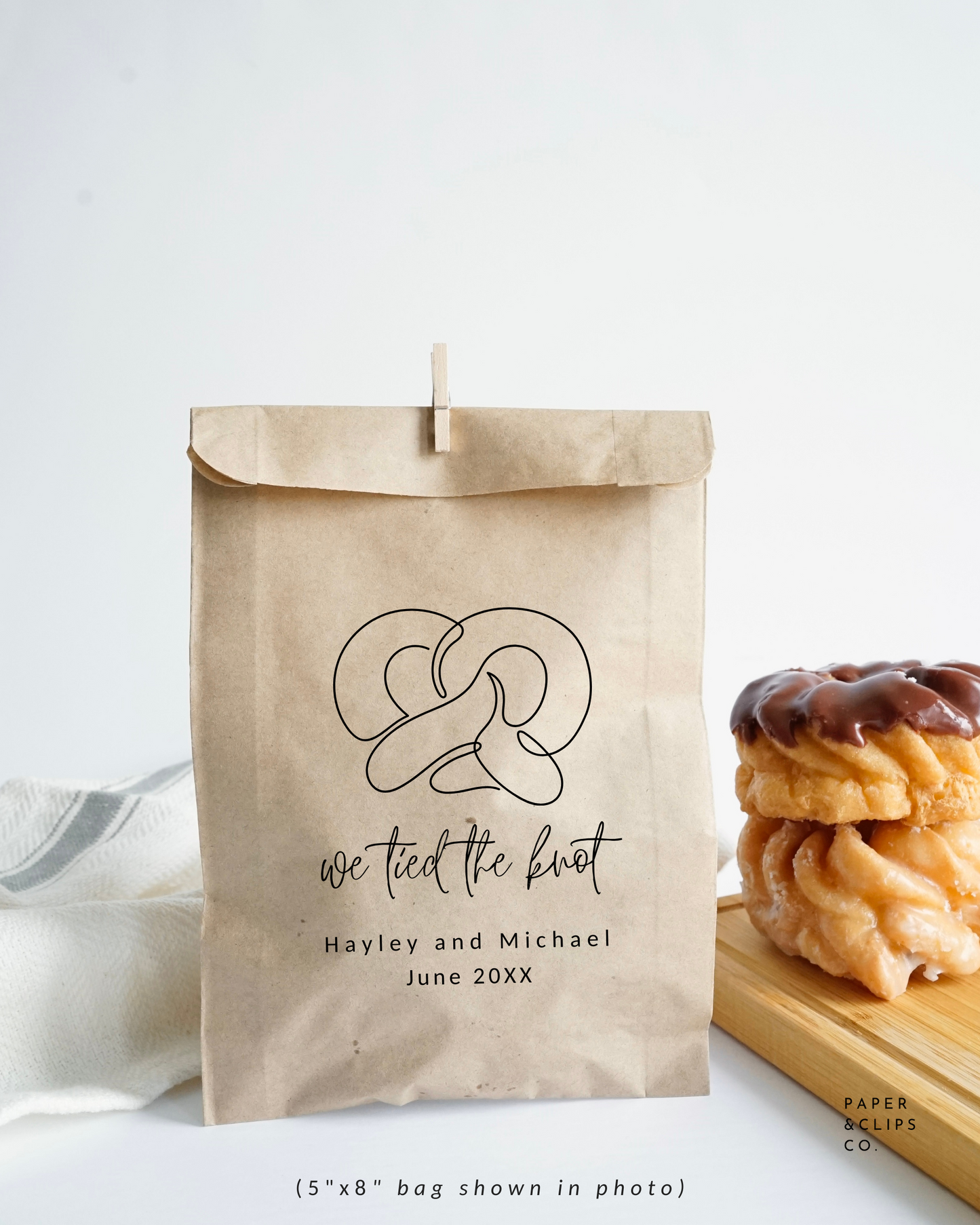 We Tied The Knot - Brown Party Bags