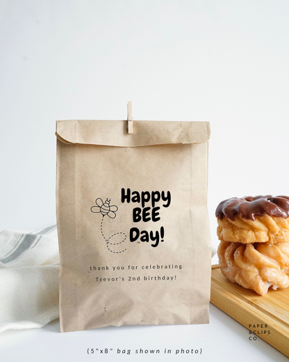 Happy Bee Day - Brown Party Bags