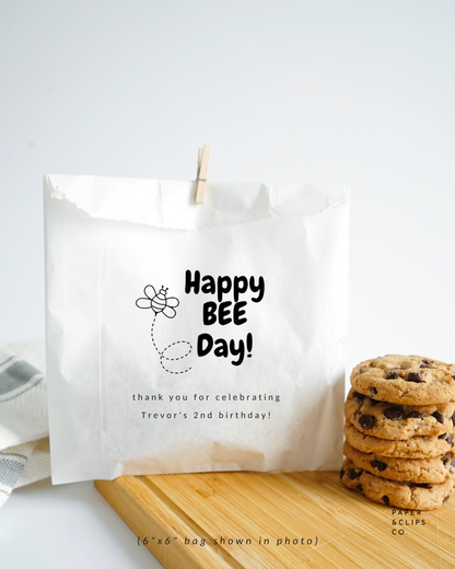 Happy Bee Day - White Party Bags