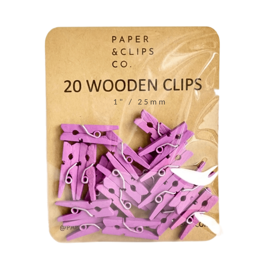 Purple Miniature Clothespins Wooden Clips