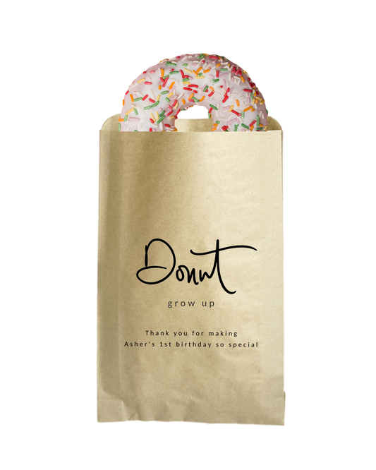 Donut Grow Up party favor bags, birthday treat bags, loot bags, thank you gift