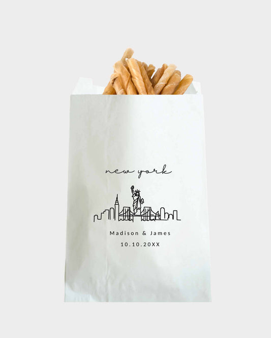 New York Skyline - White Party Bags