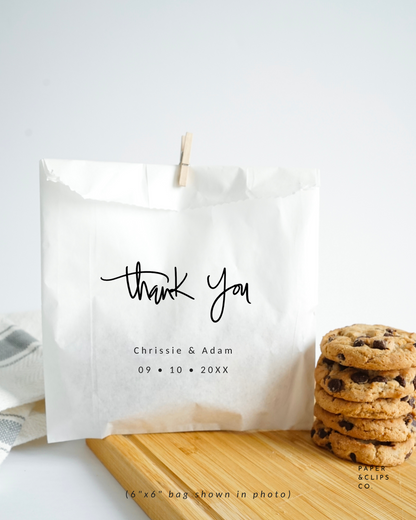 Thank You - White Party Bags
