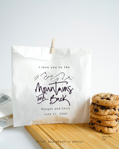 I Love You to the Mountains and Back - White Party Bags