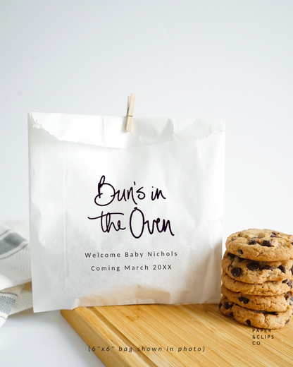 Buns In The Oven - White Party Bags