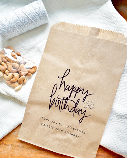 Happy Birthday - Brown Party Bags